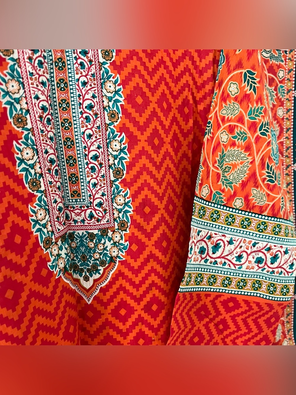 NEW Floral Print Lawn Shalwar Kameez - Picture 7 of 12